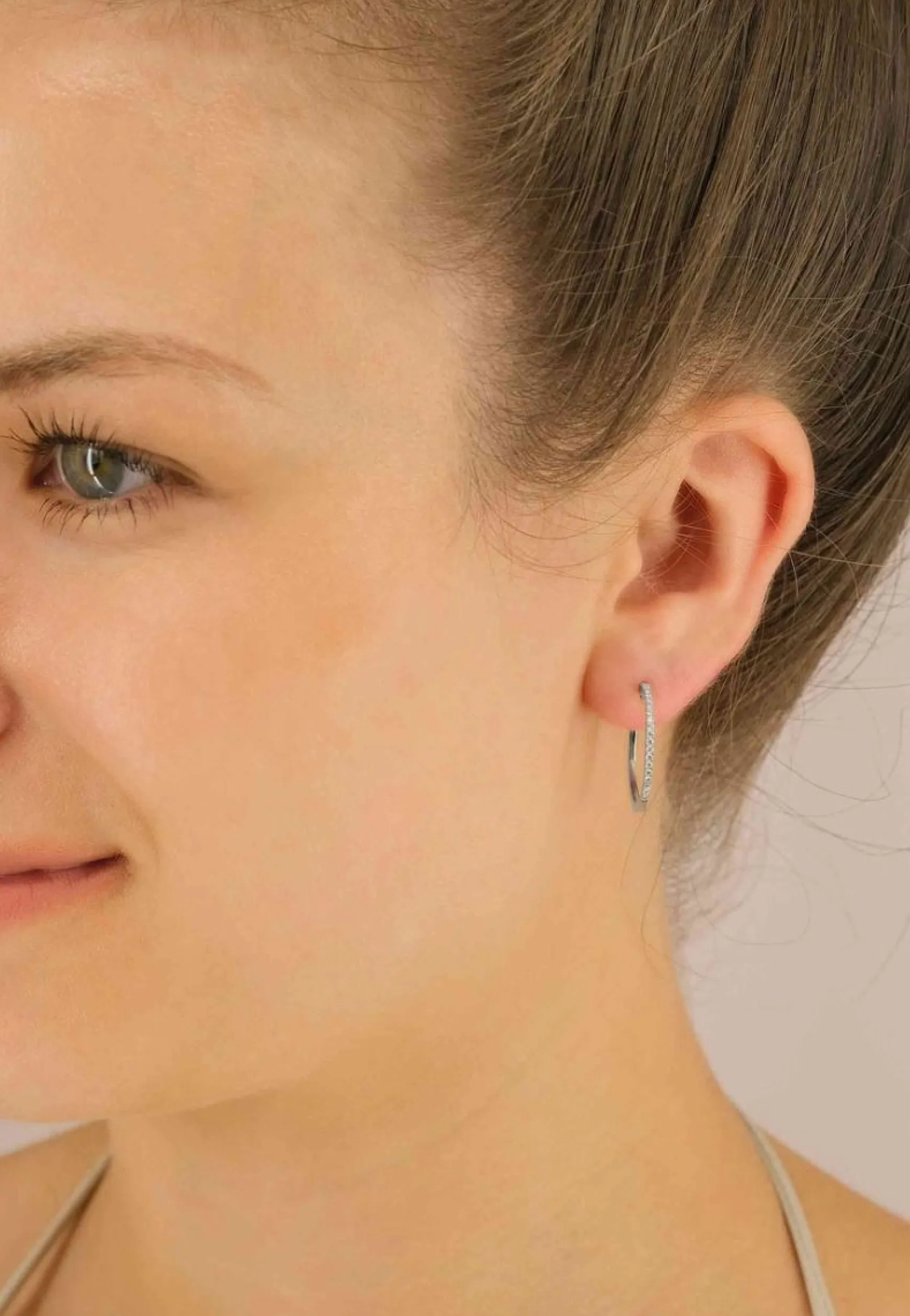 Creolen Weissgold 750 Brillanten 0.26ct. 21mm