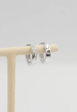 Creolen Weissgold 750 Diamant 0.14ct. 14mm