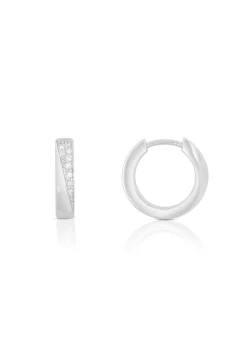 Creolen Weissgold 750 Diamant 0.14ct. 14mm