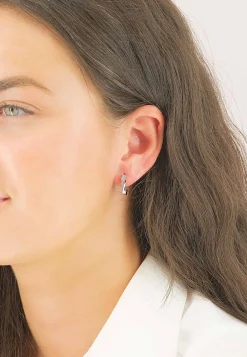 Creolen Weissgold 750 Diamant 0.14ct. 14mm