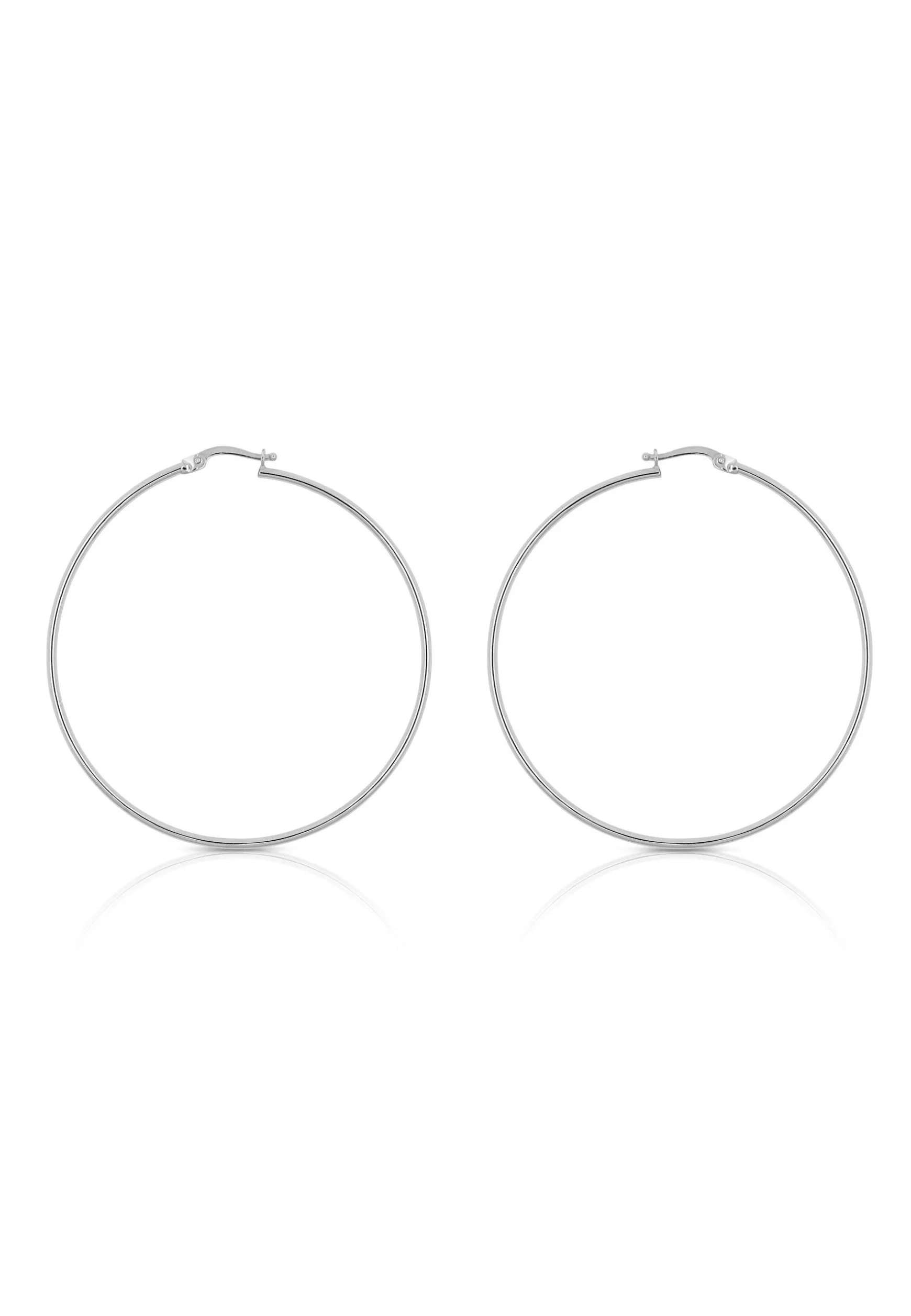 Creolen Weissgold 750 Runddraht 50mm