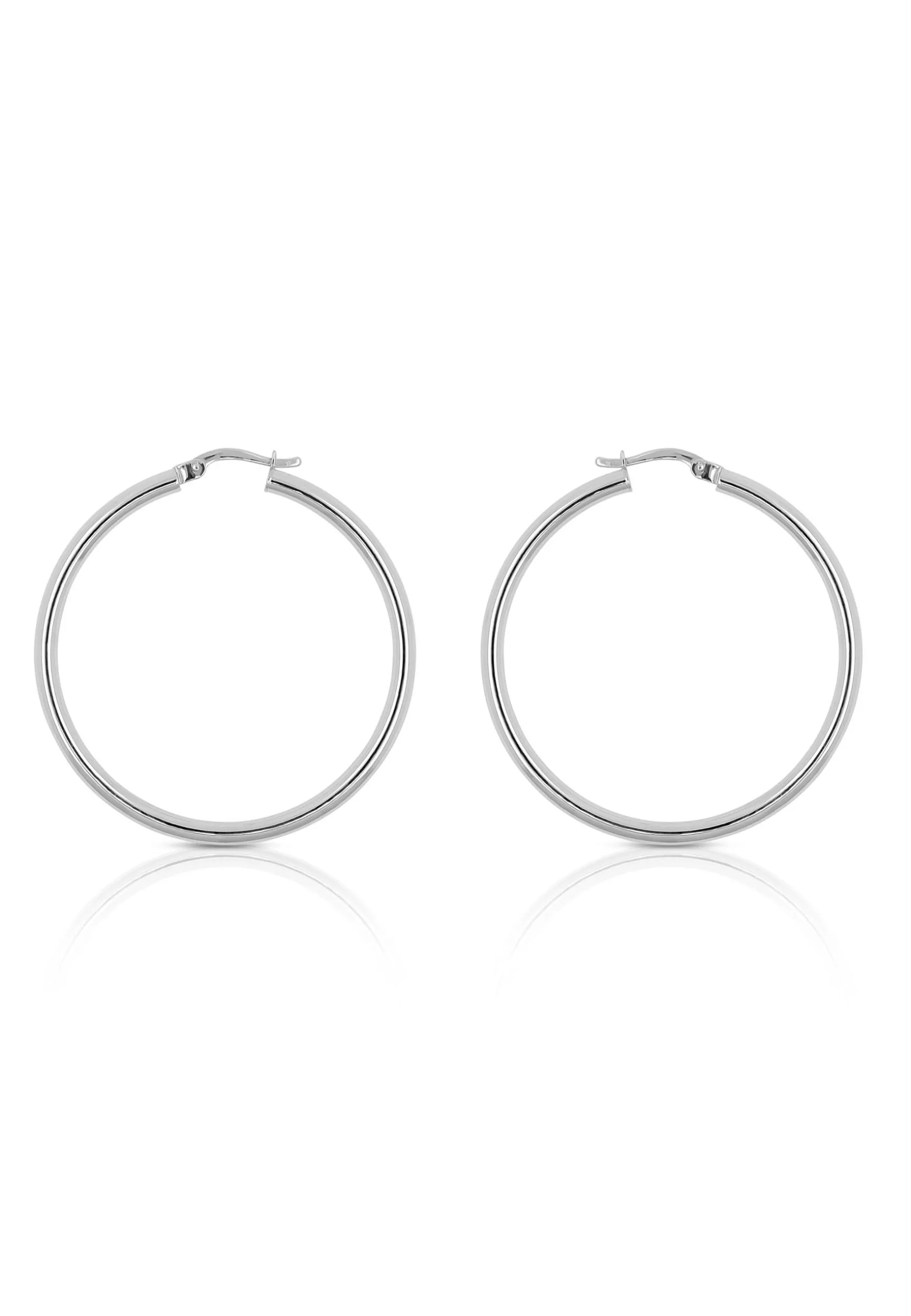 Creolen Weissgold 750 Runddraht 40mm