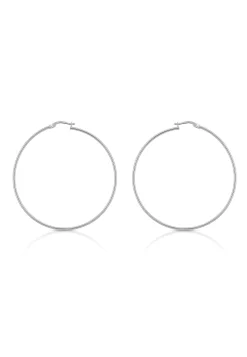 Creolen Weissgold 750 Runddraht 50mm