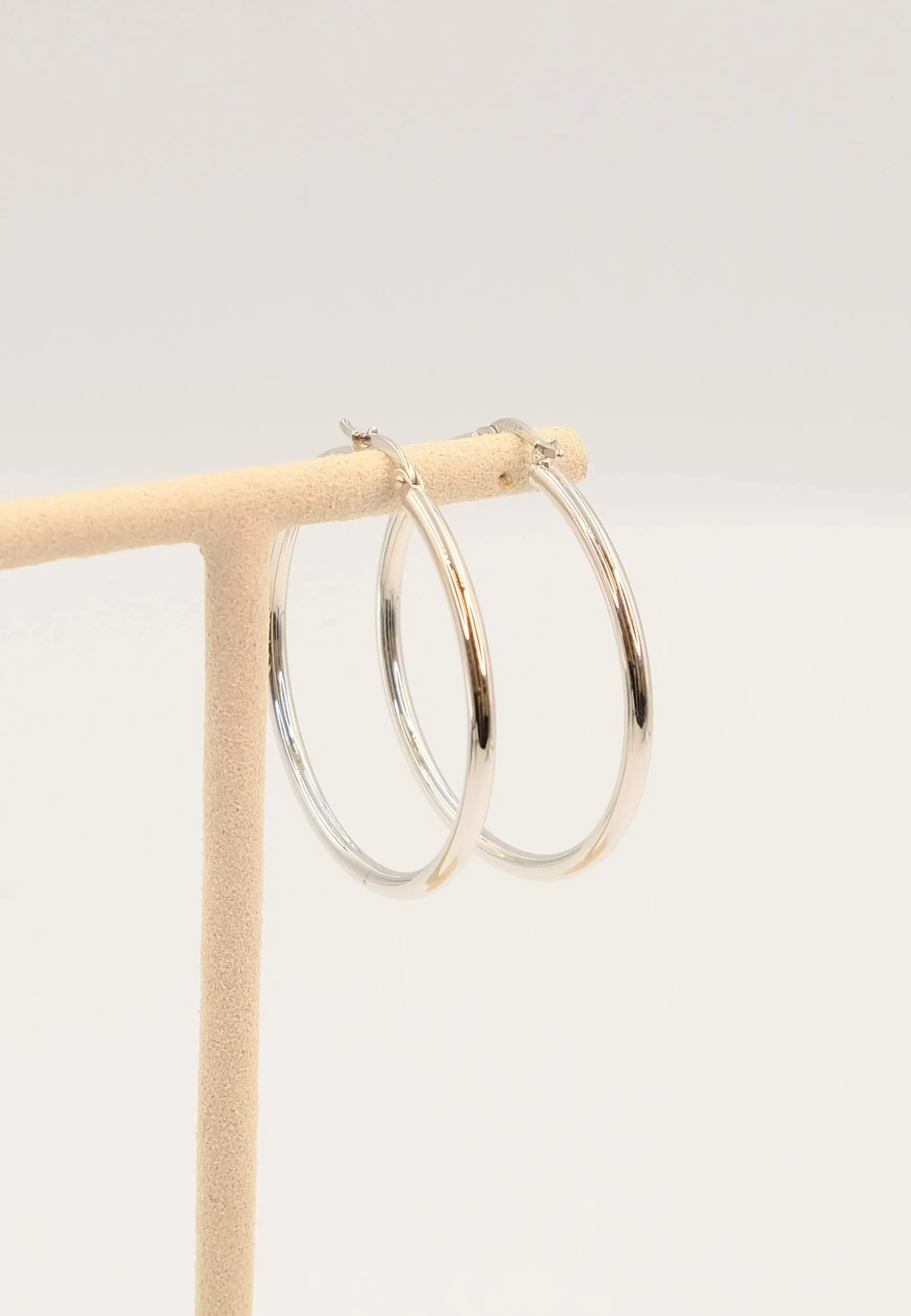 Creolen Weissgold 750 Runddraht 40mm