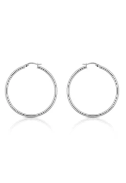 Creolen Weissgold 750 Runddraht 40mm