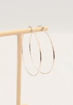 Creolen Weissgold 750 Runddraht 50mm