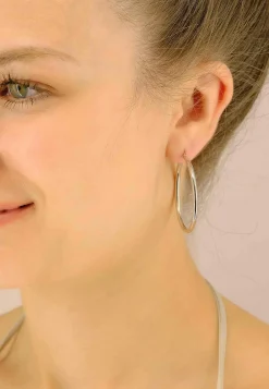 Creolen Weissgold 750 Runddraht 40mm