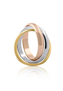 Damenring Tricolor Weiss-/Gelb-/Rotgold 750