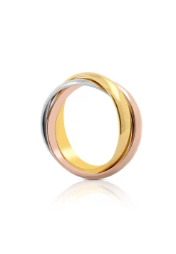 Damenring Tricolor Weiss-/Gelb-/Rotgold 750