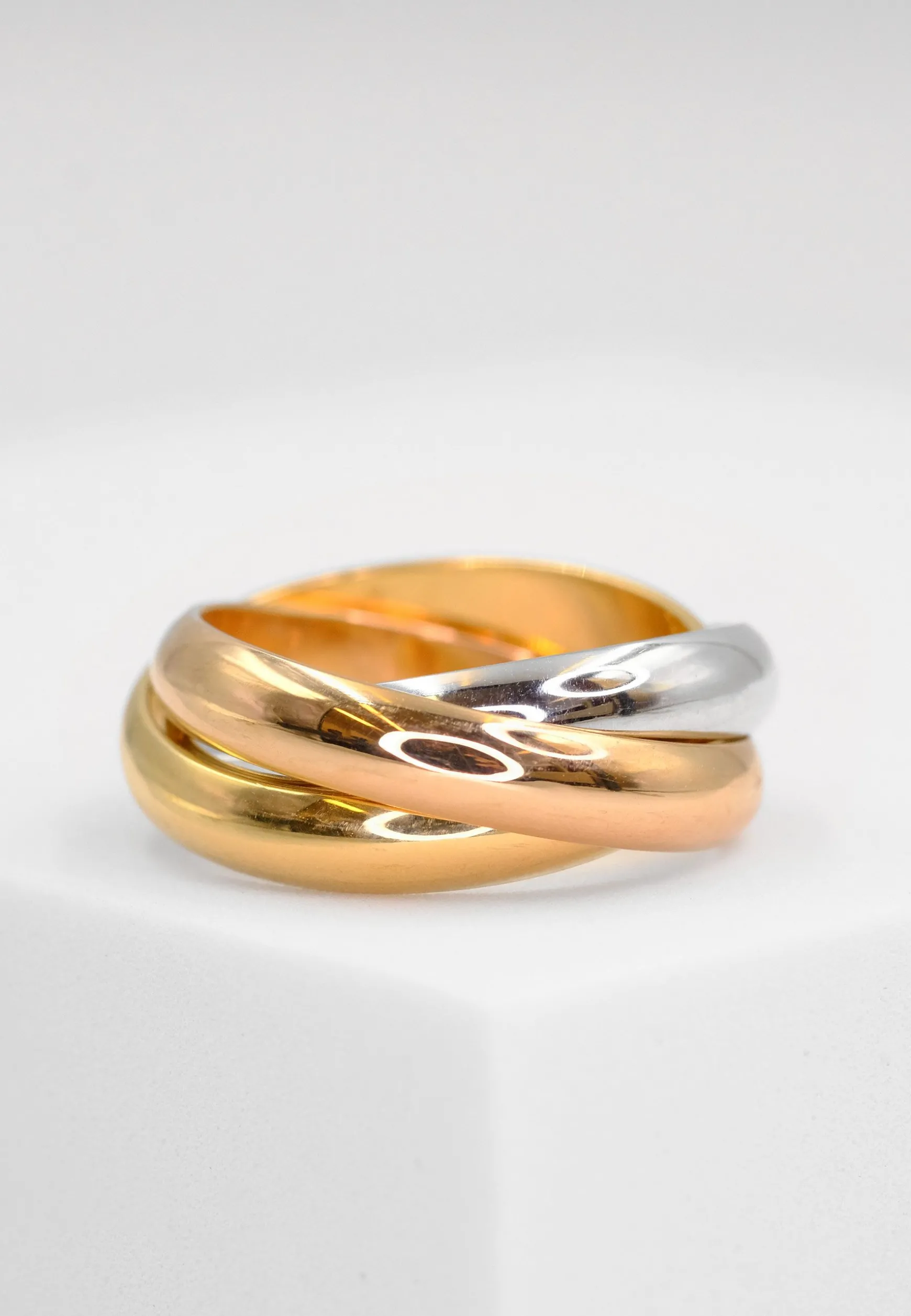 Damenring Tricolor Weiss-/Gelb-/Rotgold 750