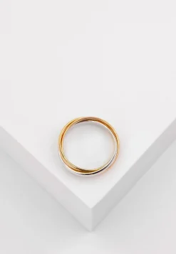 Damenring Tricolor Weiss-/Gelb-/Rotgold 750