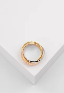 Damenring Tricolor Weiss-/Gelb-/Rotgold 750