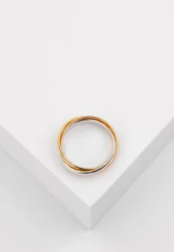 Damenring Tricolor Weiss-/Gelb-/Rotgold 750