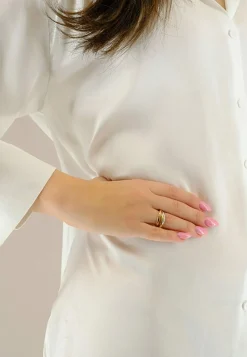 Damenring Tricolor Weiss-/Gelb-/Rotgold 750