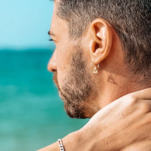 Einzel-Creole mit Dreieck Gelbgold 750, 13mm