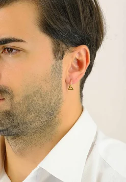 Einzel-Creole mit Dreieck Gelbgold 750, 13mm