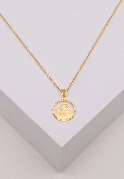 Engel Anhänger Gelbgold 750 Kreisform ausgeschnitten, 18x13mm