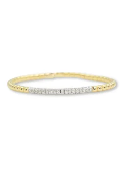 Flexarmband 750/18K Bicolor, Diamant 0.40ct. 17cm