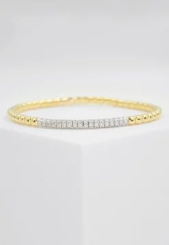 Flexarmband 750/18K Bicolor, Diamant 0.40ct. 17cm