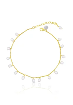 Fusskette Silber 925 Süsswasserperle 4-5mm