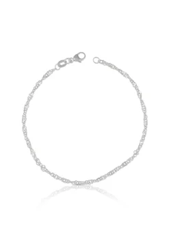 Fusskette Singapur Weissgold 750, 24cm, 2.4mm