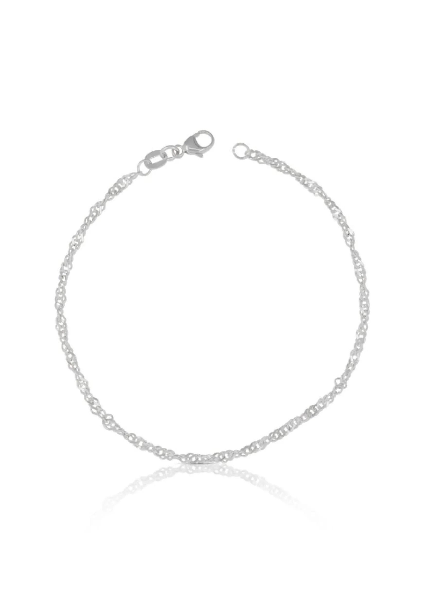 Fusskette Singapur Weissgold 750, 24cm, 2.4mm