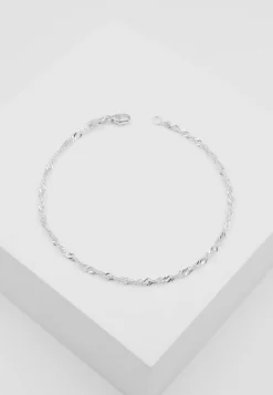 Fusskette Singapur Weissgold 750, 24cm, 2.4mm