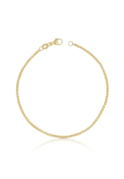 Fusskette Zopf Gelbgold 750, 24cm, 1.6mm