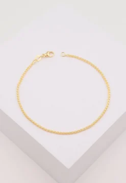 Fusskette Zopf Gelbgold 750, 24cm, 1.6mm