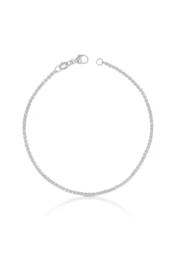 Fusskette Zopf Weissgold 750, 24cm, 1.6mm