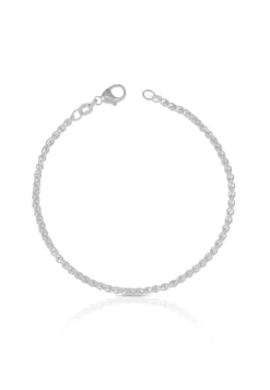 Fusskette Zopf Weissgold 750, 24cm, 2.5mm