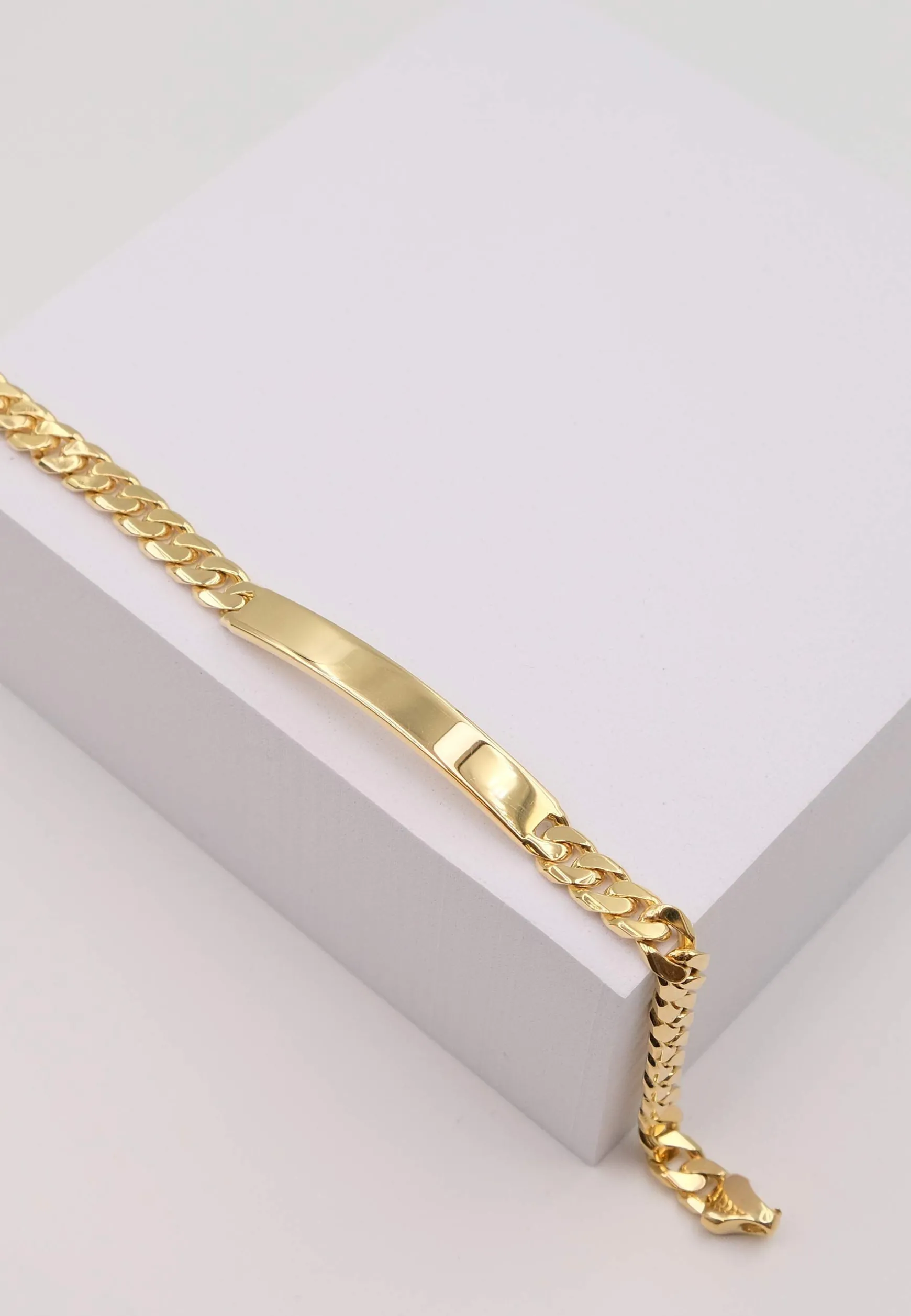 ID-Armband Panzer Gelbgold 750, 22cm, 6mm