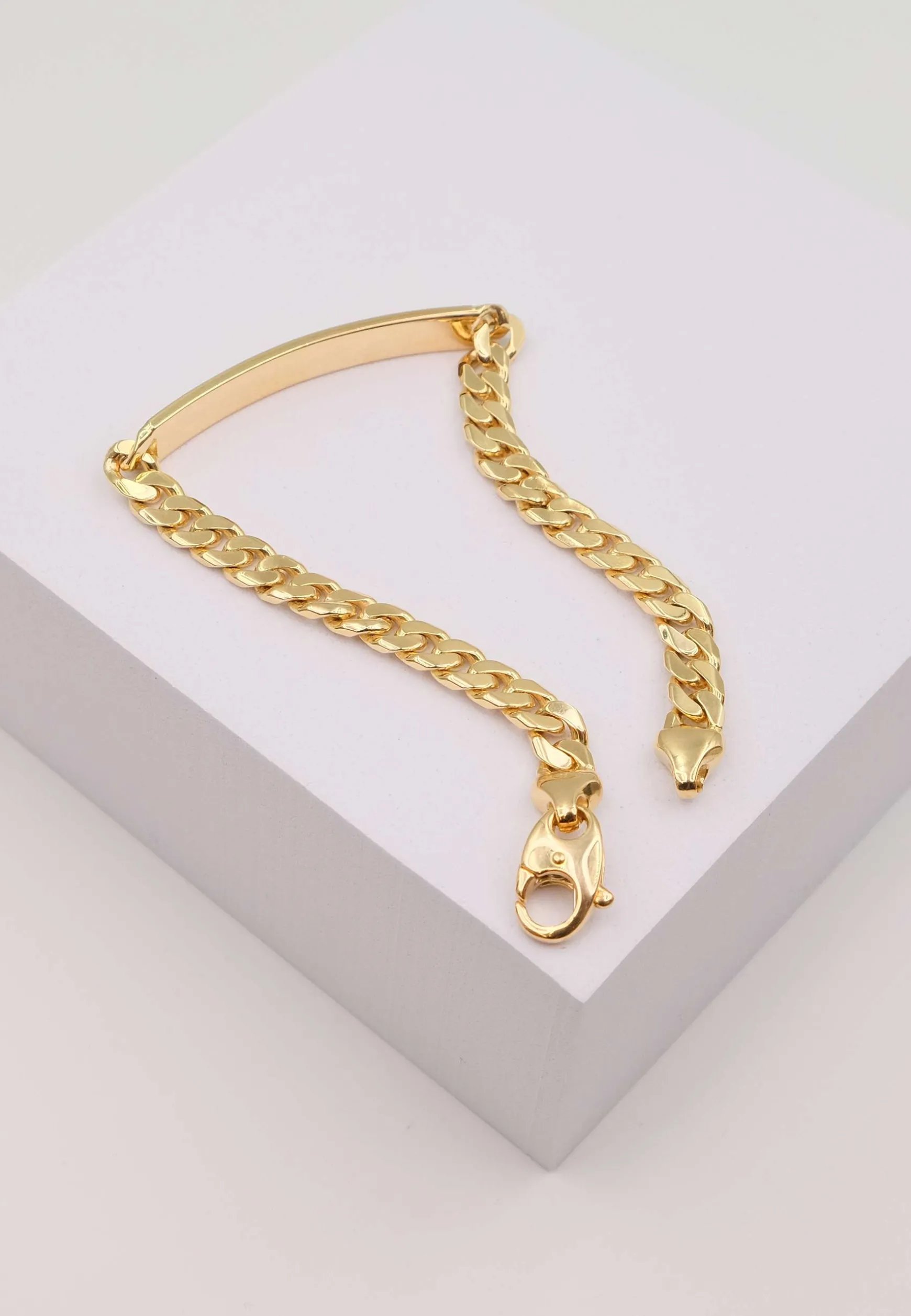 ID-Armband Panzer Gelbgold 750, 22cm, 6mm