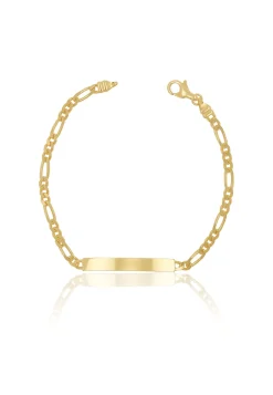 ID-Bracelet Figaro Gelbgold 750, 3.4mm, 19cm