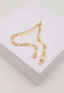 ID-Bracelet Figaro Gelbgold 750, 22cm, 4mm