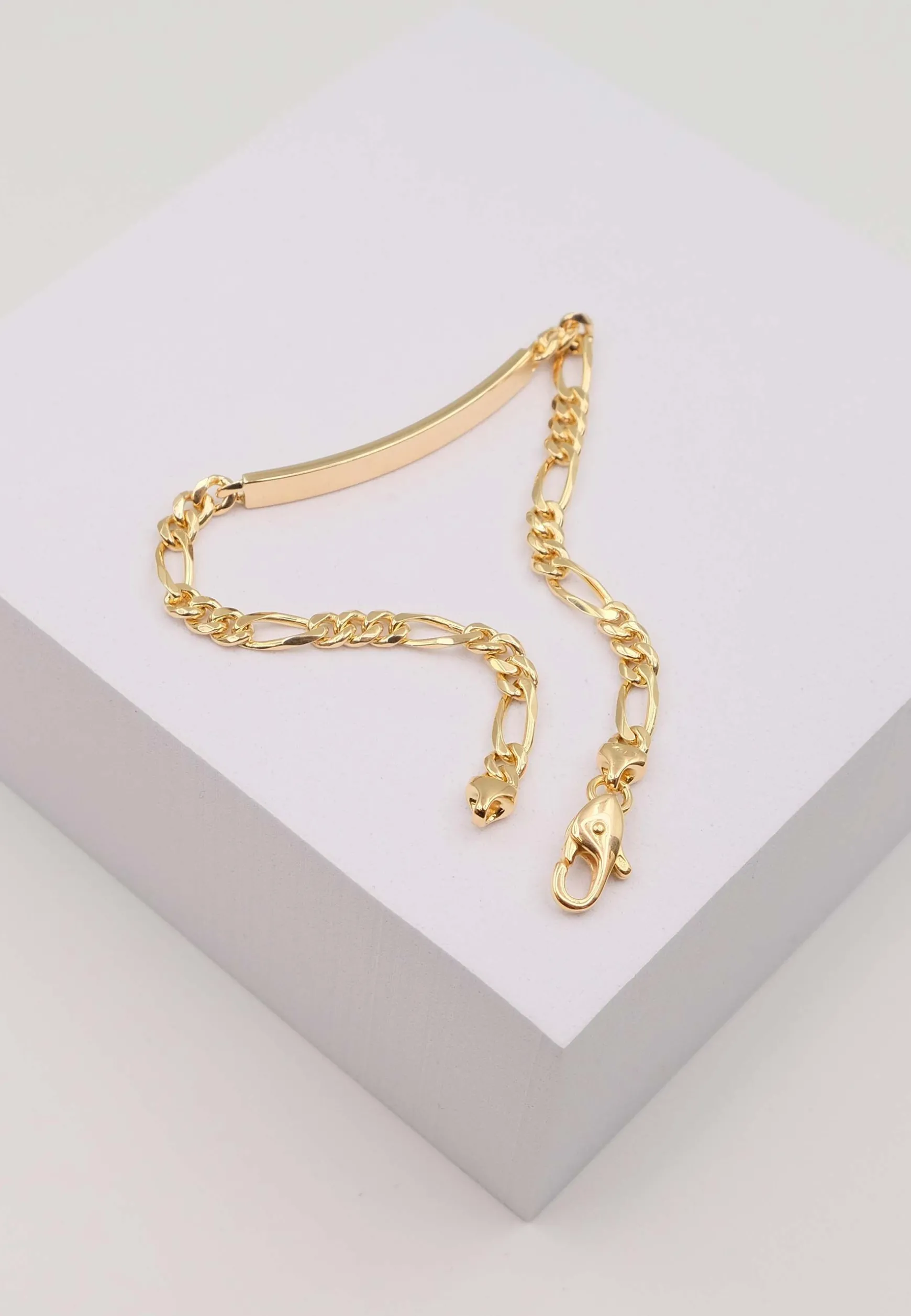 ID-Bracelet Figaro Gelbgold 750, 22cm, 4mm