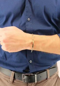 ID-Bracelet Figaro Gelbgold 750, 3.4mm, 19cm