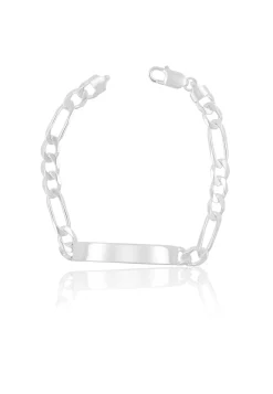 ID-Bracelet Figaro Silber 925, 7.6mm, 21cm
