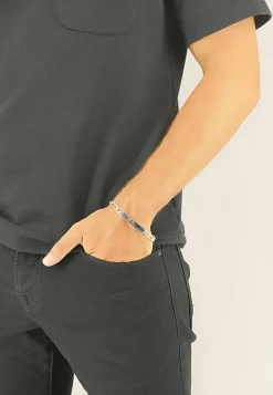 ID-Bracelet Figaro Silber 925, 7.6mm, 21cm