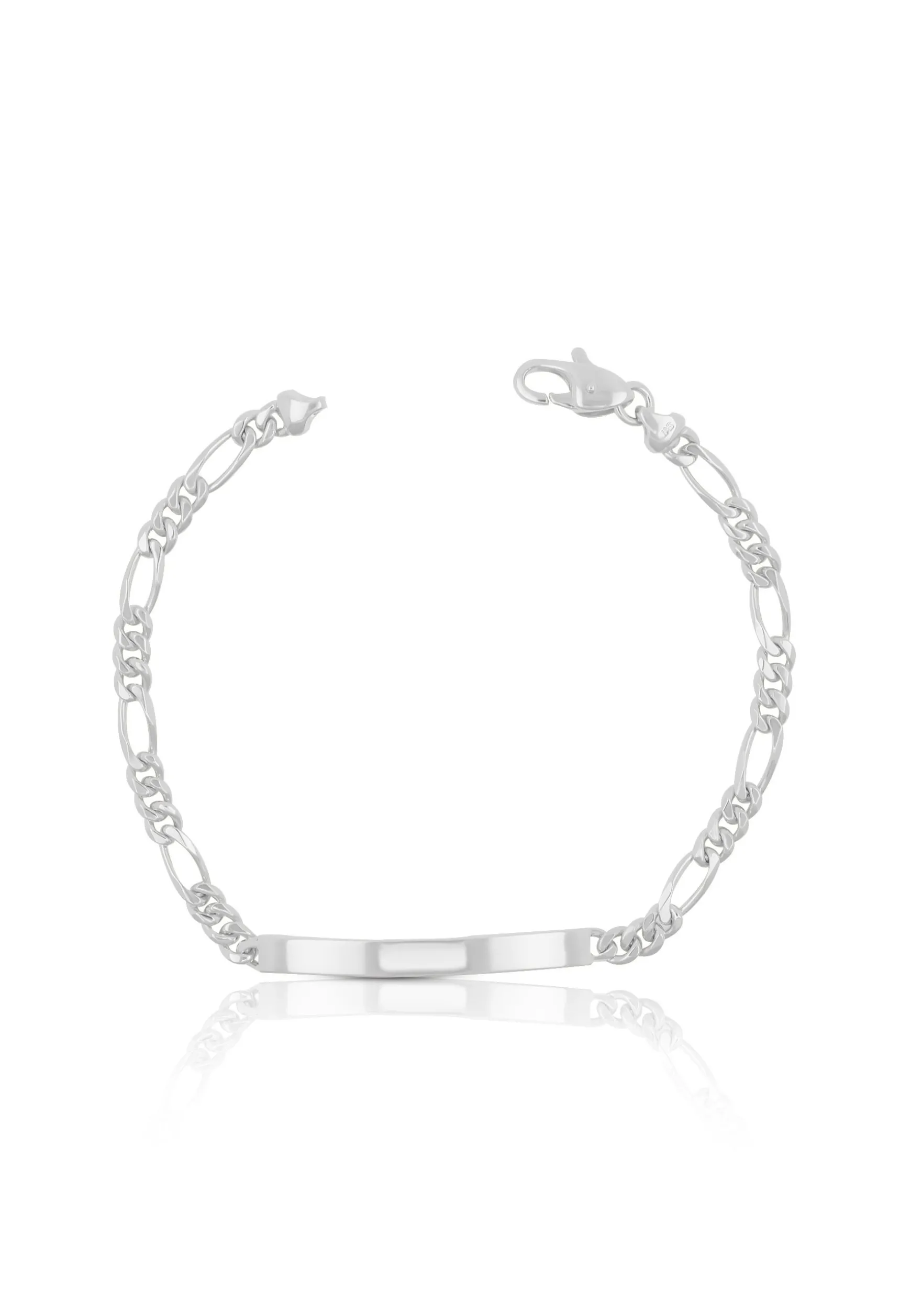 ID-Bracelet Figaro Weissgold 750, 19cm, 4mm