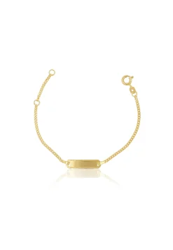 ID-Bracelet Panzer Gelbgold 585, Schild diamantiert 1.7mm, 14cm