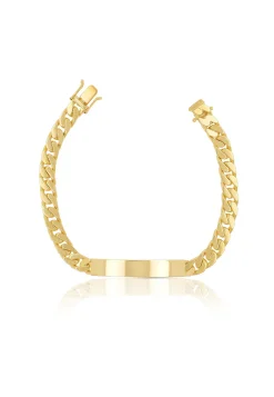 ID-Bracelet Panzer Gelbgold 750, 7mm, 21cm