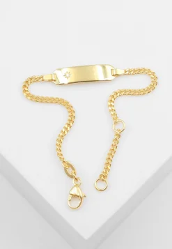 ID-Bracelet Panzer Gelbgold 750 Diamant 0.0075ct. 2.1mm, 14cm