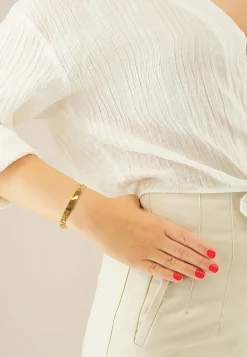 ID-Bracelet Panzer Gelbgold 750, 7mm, 21cm