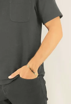 ID-Bracelet Panzer Gelbgold 750, 5.8mm, 21cm