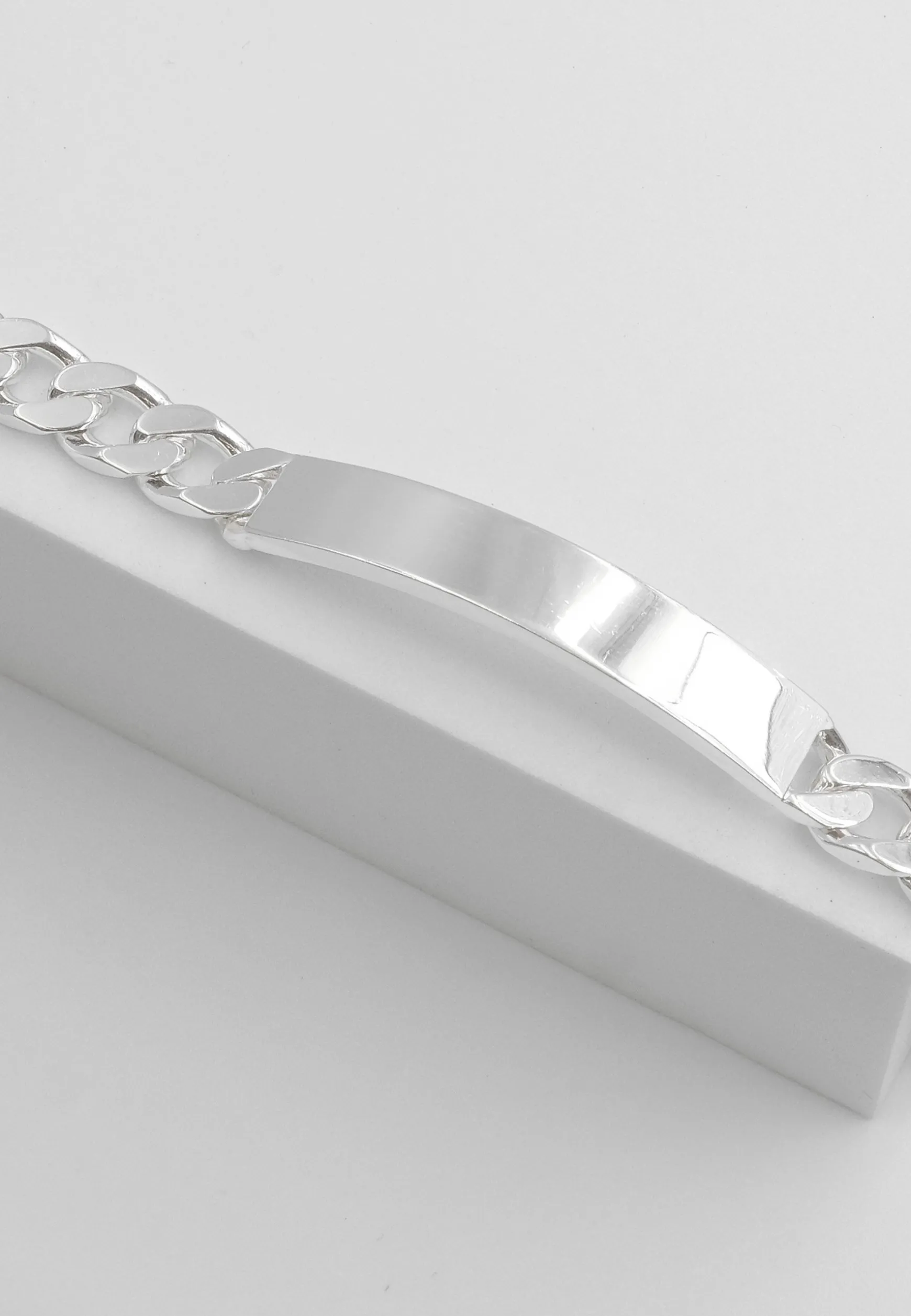 ID-Bracelet Panzer Silber 925, 7mm, 19cm