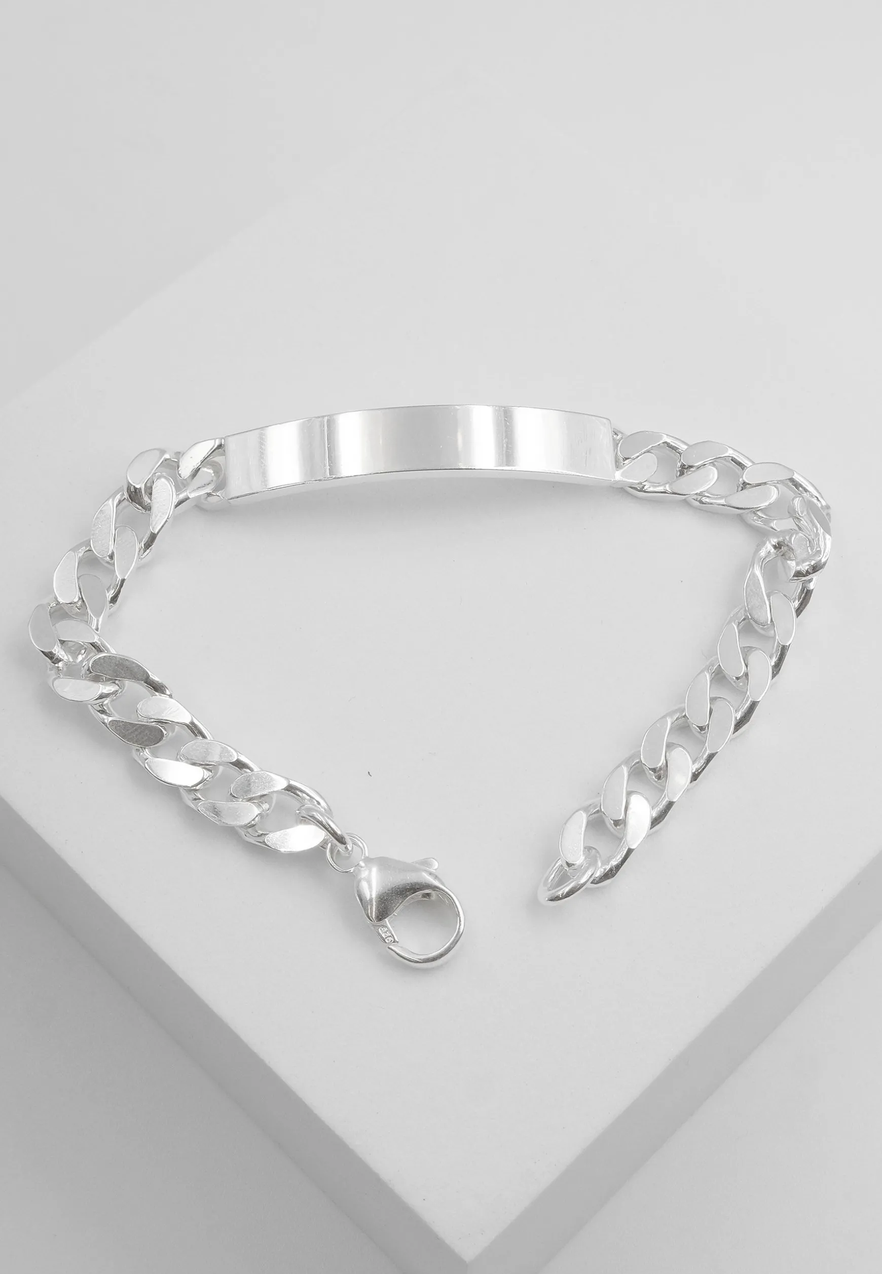 ID-Bracelet Panzer Silber 925, 7mm, 19cm