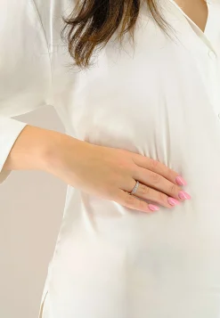 Memoire Ring Weissgold 750 Zirkonia