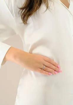 Memoire Ring Weissgold 750 Zirkonia