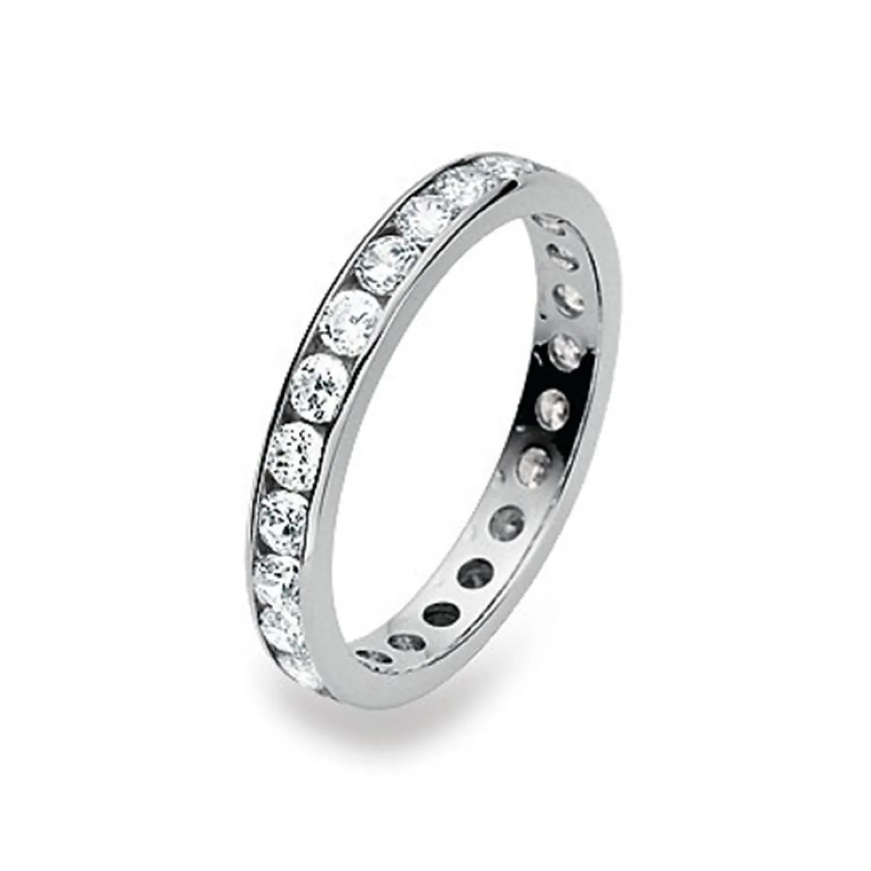 Memoire-Ring Weissgold 750 Zirkonia